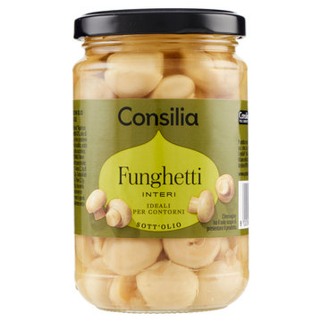 Consilia Funghetti Interi in Olio di Semi di Girasole 285 g