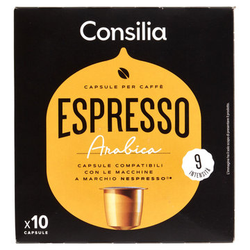 Consilia Caffe in Capsule Espresso Arabica Compatibili Nespresso 10 pezzi