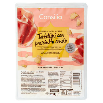 Consilia Tortellini con Prosciutto Crudo e Grana Padano 250 g
