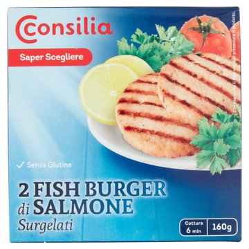Consilia Fish Burger di Salmone Surgelato 2x80 g