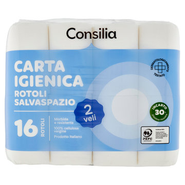 Consilia Carta Igienica 2 Veli Salvaspazio 16 rotoli