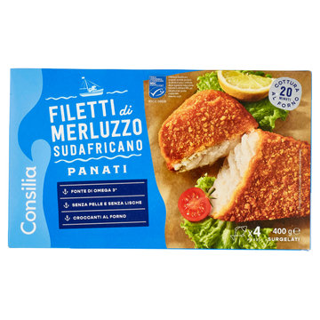 Consilia Filetti di Merluzzo in Croccante Panatura Surgelati 400 g