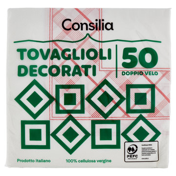Consilia Tovaglioli 2 Veli 33X33 cm Decorati 50 pezzi