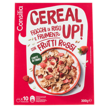 Consilia Cereal Up Fiocchi di Riso e Frumento Tostati con Frutti Rossi 300 g