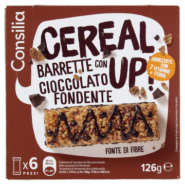 Consilia Barrette di Cereali con Cioccolato Fondente 6x21 g