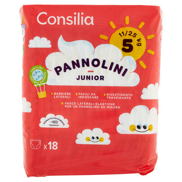 Consilia Pannolini per Bambini Junior 11-25 kg 5 18 pezzi