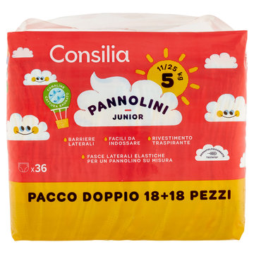 Consilia Pannolini per Bambini Junior 11-25 kg 5 2x18 pezzi