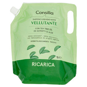Consilia Sapone Liquido Mani Vellutante con Aloe Ricarica 1 L