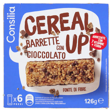 Consilia Barrette di Cereali con Cioccolato al Latte 6x21 g