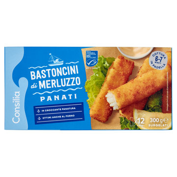 Consilia Bastoncini di Merluzzo in Croccante Panatura Surgelati 12x25 g