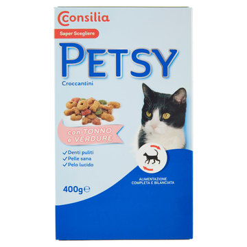 Consilia Petsy Gatto Croccantini con Tonno e Verdure 400 g